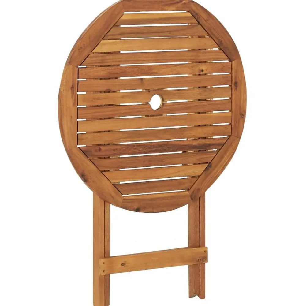 Best FinePRICE Kokoontaitettava puutarhapöytä 70 cm täysi akaasiapuu