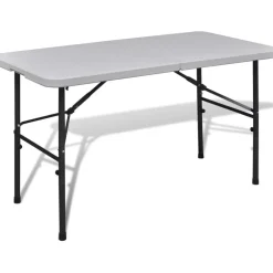 Discount FinePRICE Kokoontaitettava puutarhapöytä, 122cm, HDPE, valkoinen