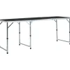 FinePRICE Kokoontaitettava retkipöytä harmaa alumiini 180x60 cm
