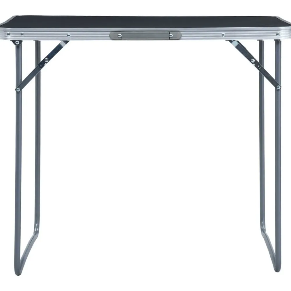 Online FinePRICE Kokoontaitettava retkipöytä metallirungolla 80x60 cm harmaa