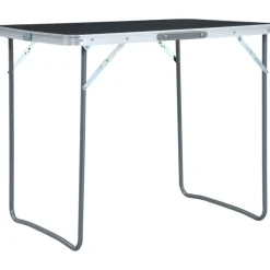 Online FinePRICE Kokoontaitettava retkipöytä metallirungolla 80x60 cm harmaa