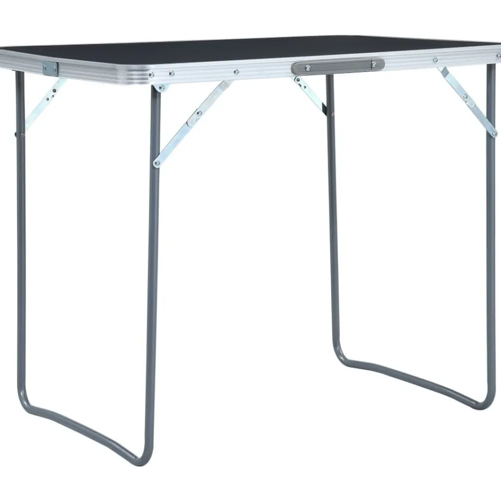 Online FinePRICE Kokoontaitettava retkipöytä metallirungolla 80x60 cm harmaa