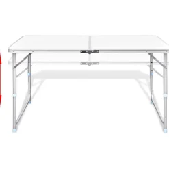 Discount FinePRICE Kokoontaitettava retkipöytä 120 x 60 cm alumiini