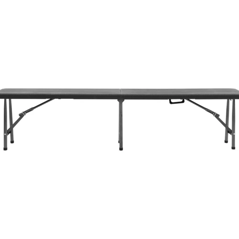 Hot FinePRICE Kokoontaitettavat puutarhapenkit 2 kpl 180 cm hdpe musta