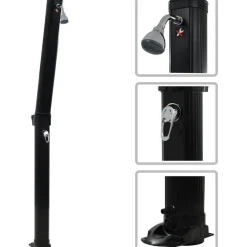 Hot FinePRICE Kokoontaittuva aurinkovoimasuihku 214 cm musta 23 l