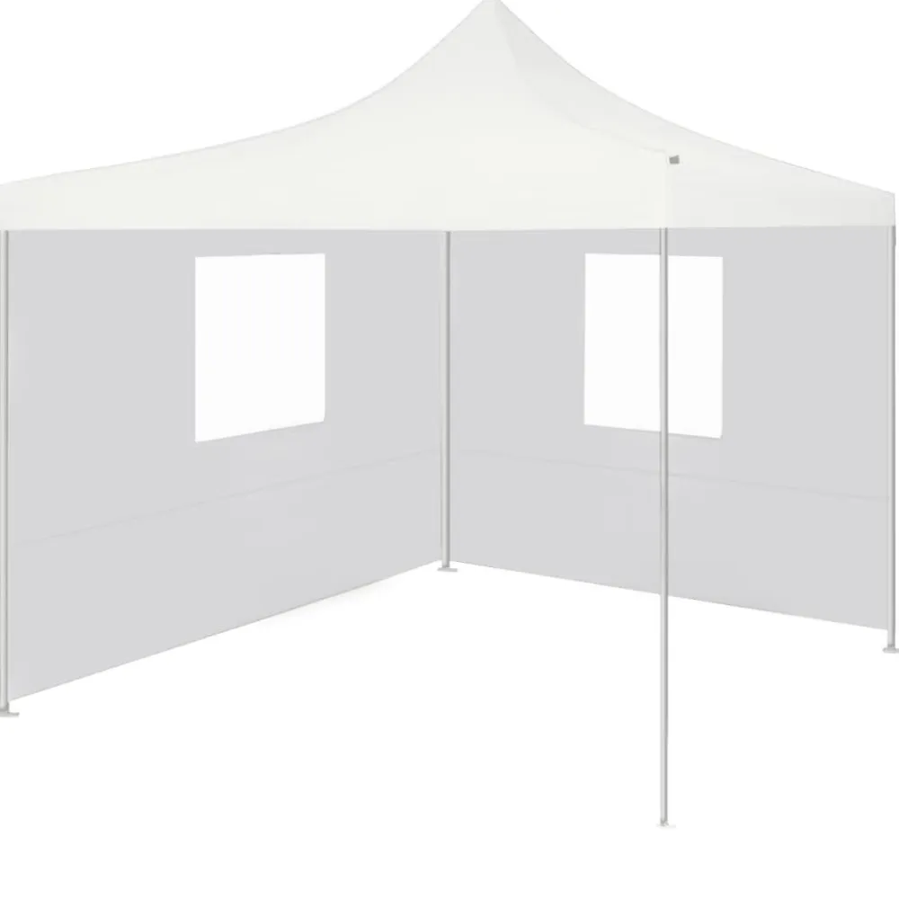 New FinePRICE Kokoontaittuva juhlateltta 2 sivuseinää 3x3 m teräs valkoinen