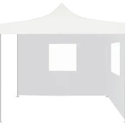 New FinePRICE Kokoontaittuva juhlateltta 2 sivuseinää 3x3 m teräs valkoinen