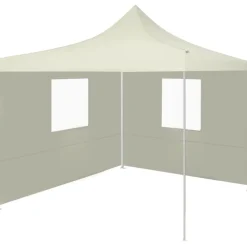 Hot FinePRICE Kokoontaittuva juhlateltta 2 sivuseinää 2x2 m teräs kerma