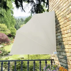 FinePRICE Kokoontaittuva parvekkeen sivumarkiisi kerma 140x140 cm