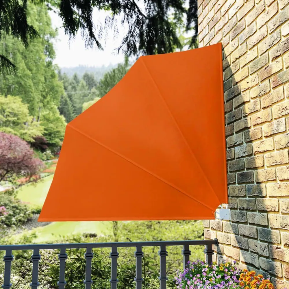 Clearance FinePRICE Kokoontaittuva parvekkeen sivumarkiisi terrakotta 140x140 cm