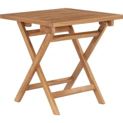 FinePRICE Kokoontaittuva puutarhapöytä 45x45x45 cm täysi tiikki säänkestävä