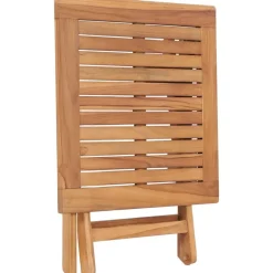 FinePRICE Kokoontaittuva puutarhapöytä 45x45x45 cm täysi tiikki säänkestävä