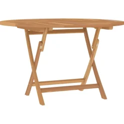 FinePRICE Kokoontaittuva puutarhapöytä Ø 120x75 cm, tiikki