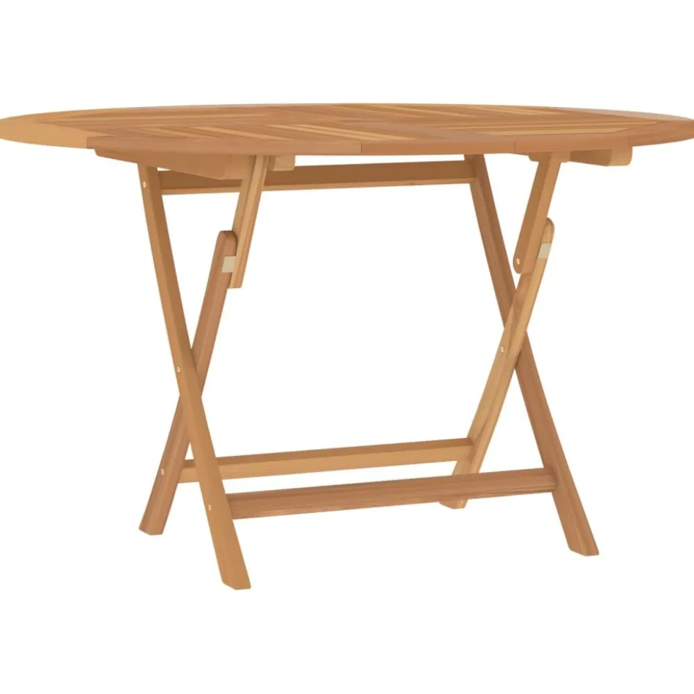 FinePRICE Kokoontaittuva puutarhapöytä Ø 120x75 cm, tiikki