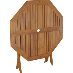 FinePRICE Kokoontaittuva puutarhapöytä 90x75 cm, täysi akaasiapuu