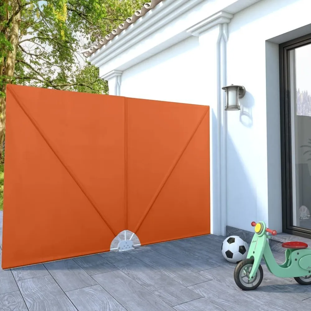 FinePRICE Kokoontaittuva terassin sivumarkiisi terrakotta 240x160 cm