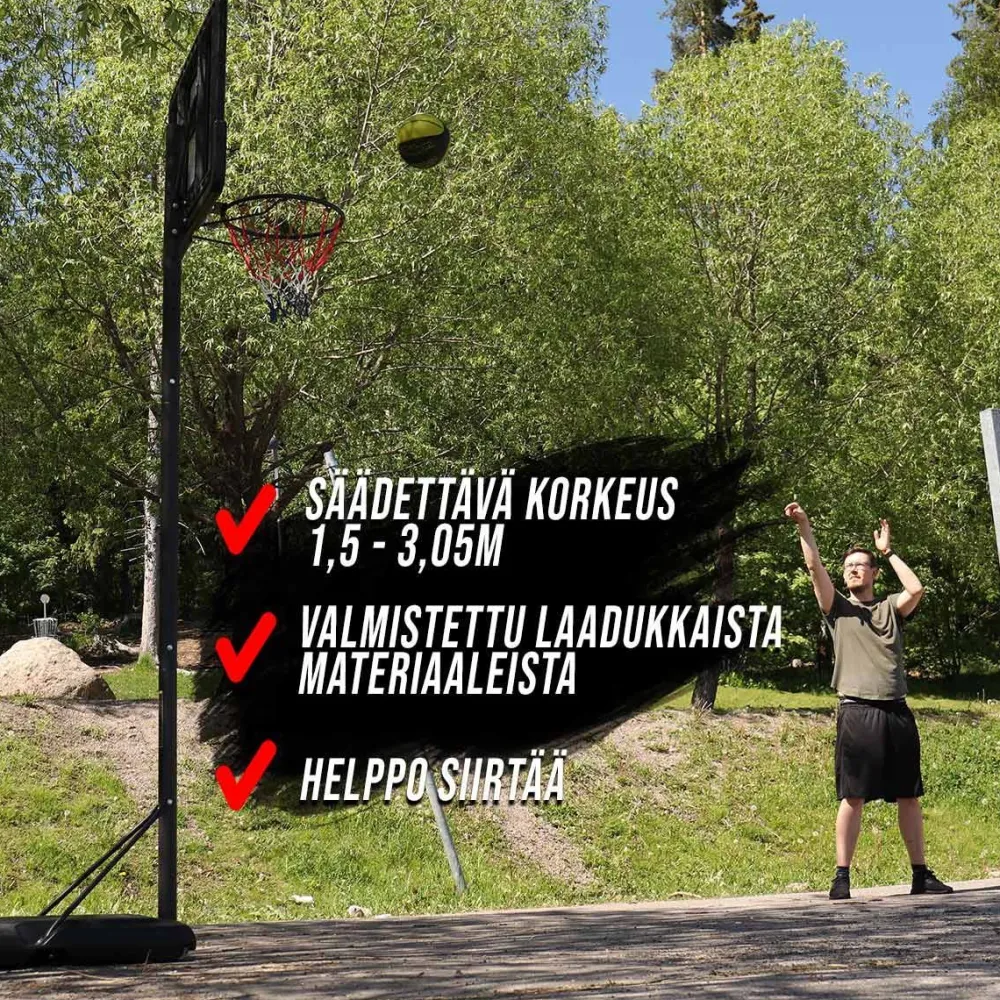 Hot ProSport Koripalloteline 1,5 - 3,05 m