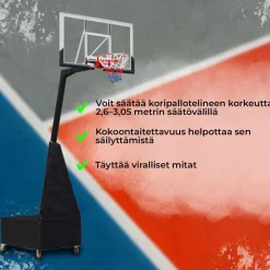 Clearance ProSport Koripalloteline 2,6 - 3,05 m taittuva