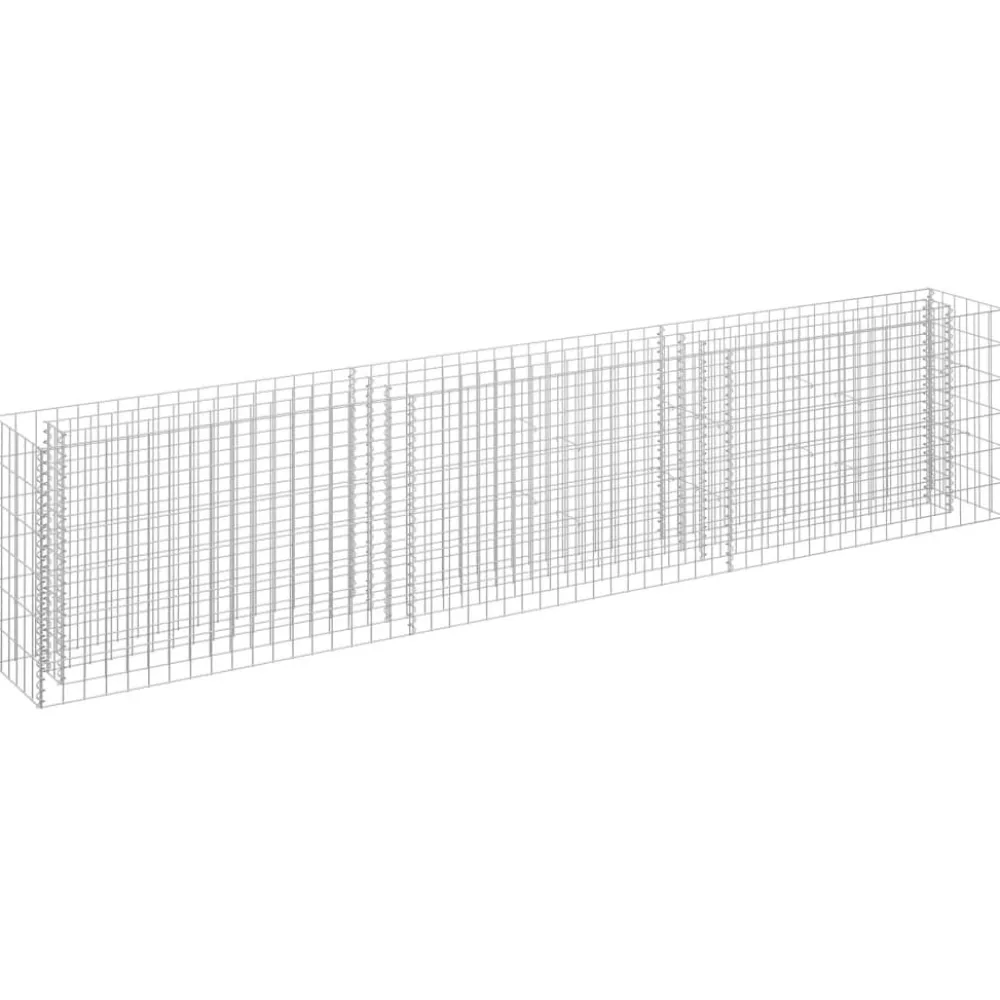 Best FinePRICE Korotettu kivikori/kukkalaatikko 4, galvanoitu teräs, eri kokoja