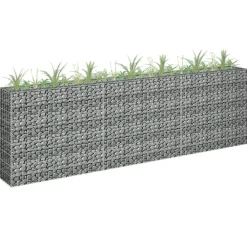 Best FinePRICE Korotettu kivikori/kukkalaatikko 4, galvanoitu teräs, eri kokoja