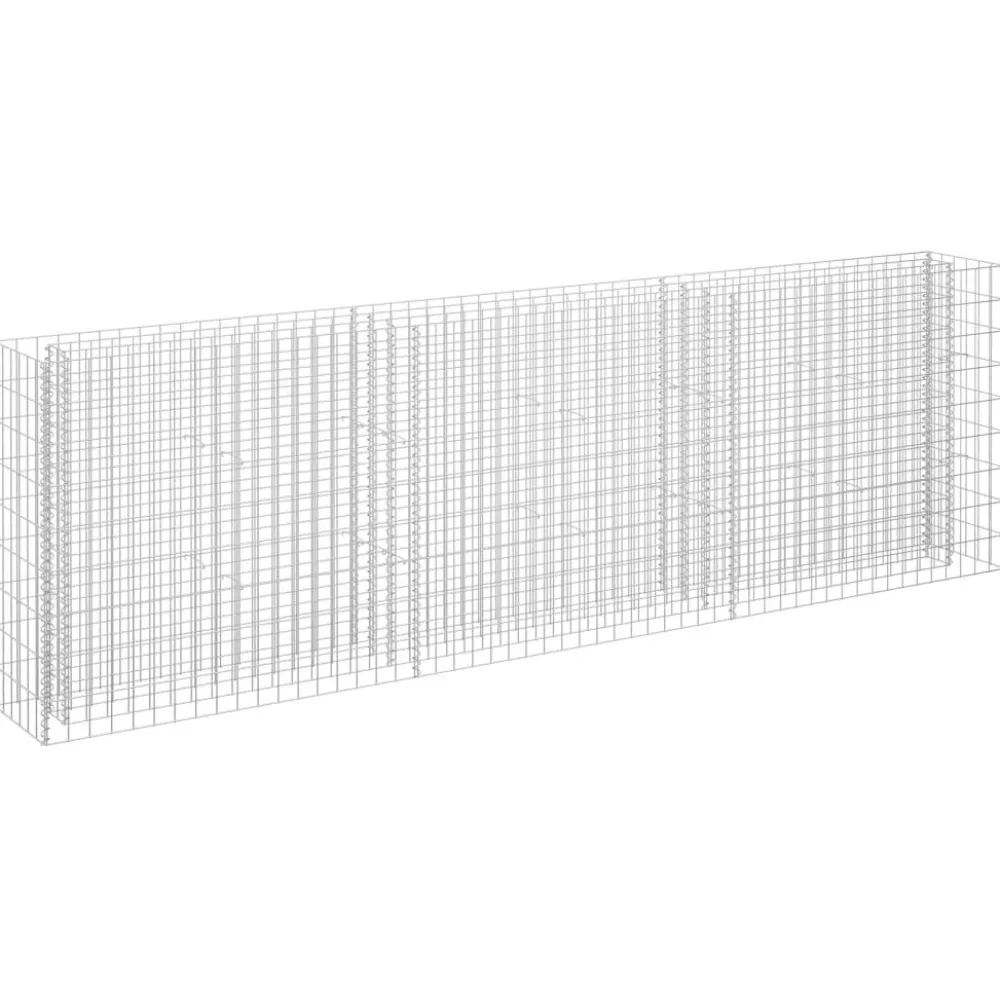 Best FinePRICE Korotettu kivikori/kukkalaatikko 4, galvanoitu teräs, eri kokoja
