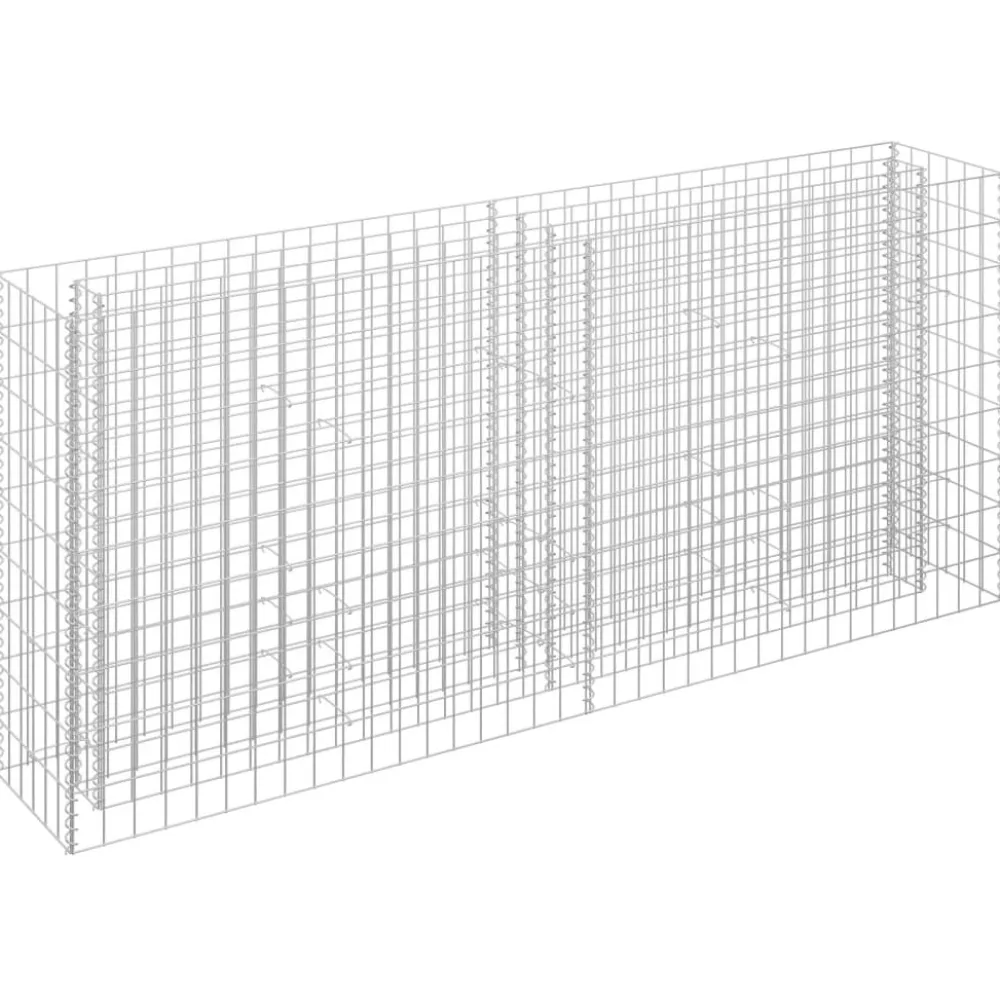 Best FinePRICE Korotettu kivikori/kukkalaatikko 4, galvanoitu teräs, eri kokoja