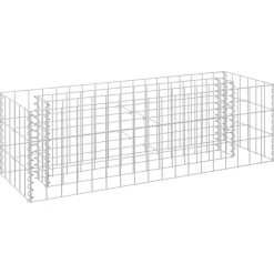 Best FinePRICE Korotettu kivikori/kukkalaatikko 4, galvanoitu teräs, eri kokoja