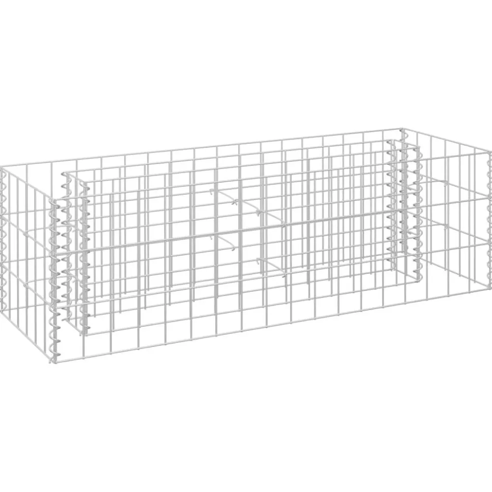 Best FinePRICE Korotettu kivikori/kukkalaatikko 4, galvanoitu teräs, eri kokoja
