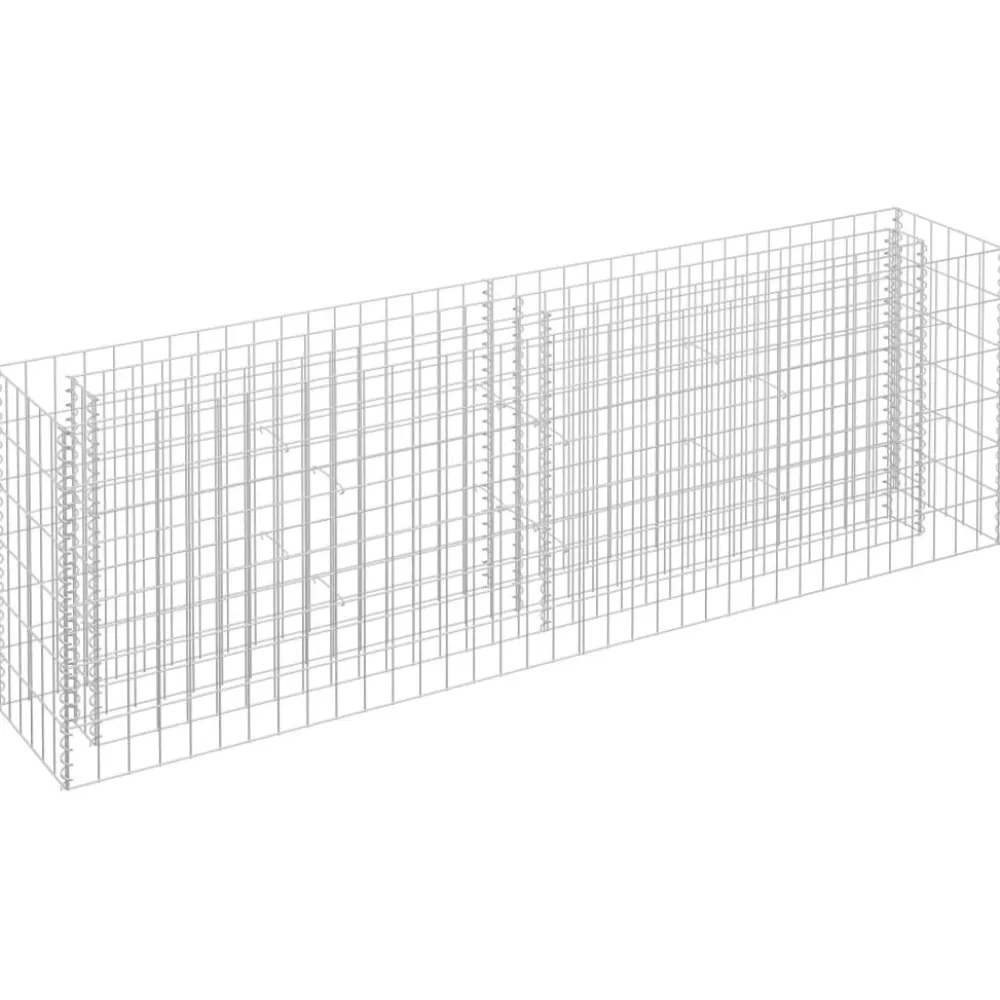 Best FinePRICE Korotettu kivikori/kukkalaatikko 4, galvanoitu teräs, eri kokoja