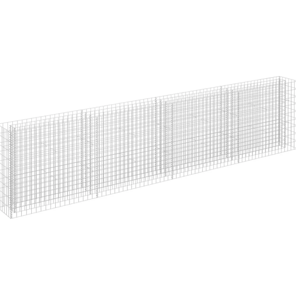 Best FinePRICE Korotettu kivikori/kukkalaatikko 4, galvanoitu teräs, eri kokoja