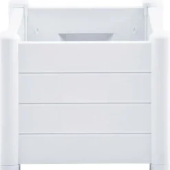 Best FinePRICE Korotettu kukkalaatikko pp valkoinen 100x43x35 cm