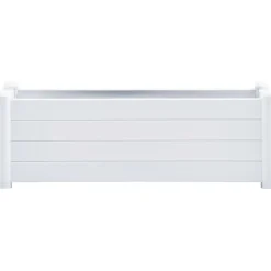 Best FinePRICE Korotettu kukkalaatikko pp valkoinen 100x43x35 cm
