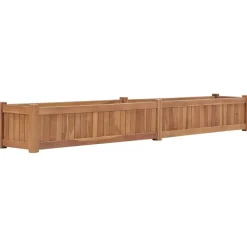 Discount FinePRICE Korotettu kukkalaatikko 200x30x25 cm täysi tiikki