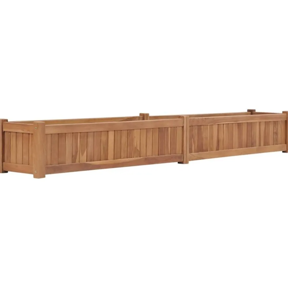 Discount FinePRICE Korotettu kukkalaatikko 200x30x25 cm täysi tiikki