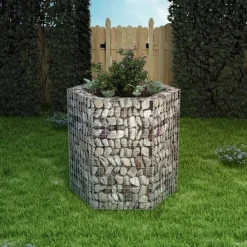 FinePRICE Korotettu kuusikulmainen gabion-/kivikorikehys 1, eri kokoja