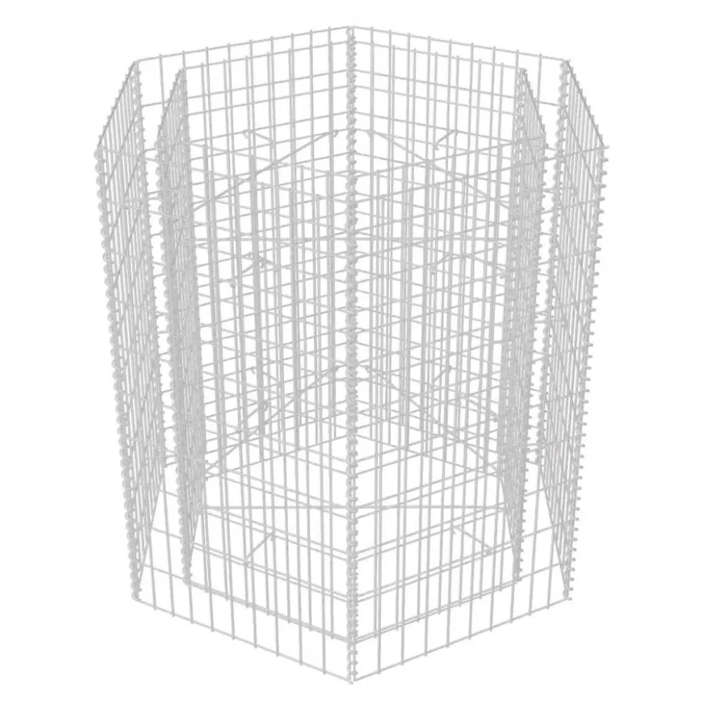 FinePRICE Korotettu kuusikulmainen gabion-/kivikorikehys 1, eri kokoja