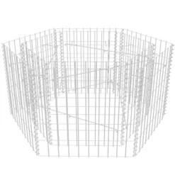 FinePRICE Korotettu kuusikulmainen gabion-/kivikorikehys 1, eri kokoja