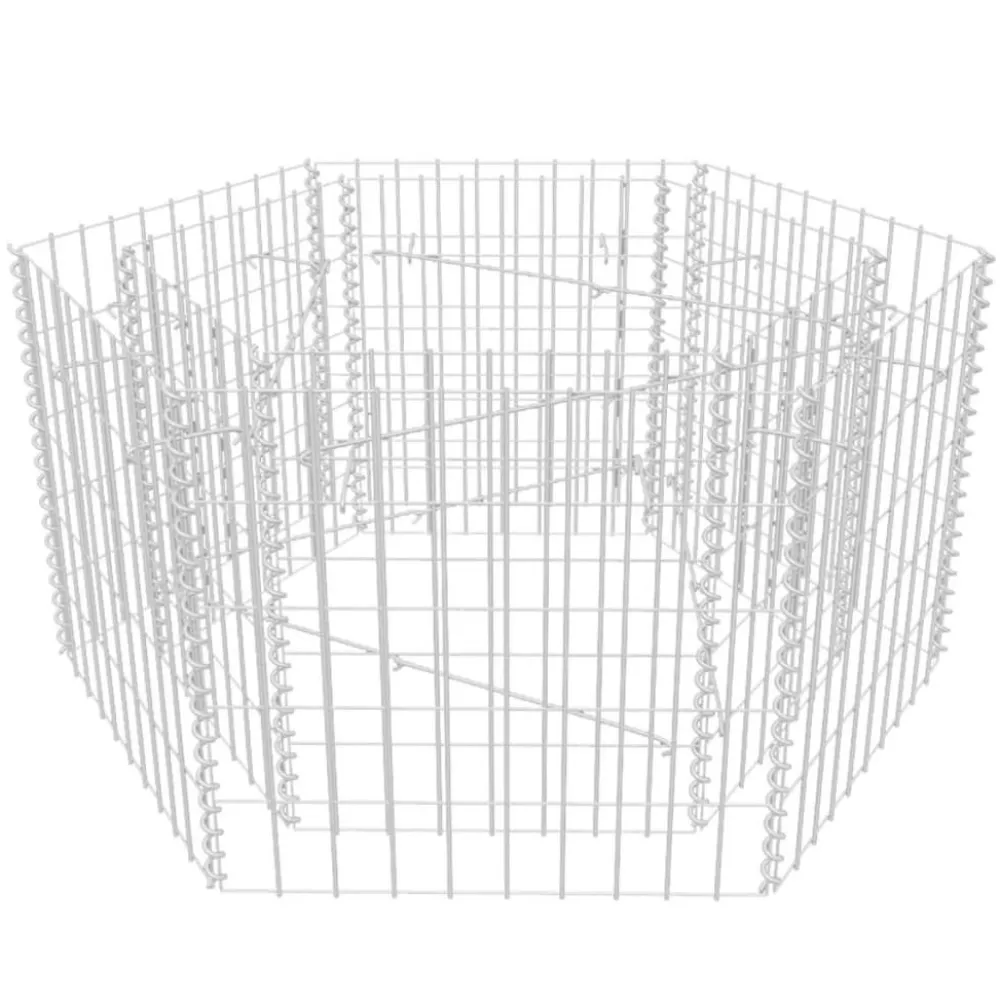 FinePRICE Korotettu kuusikulmainen gabion-/kivikorikehys 1, eri kokoja