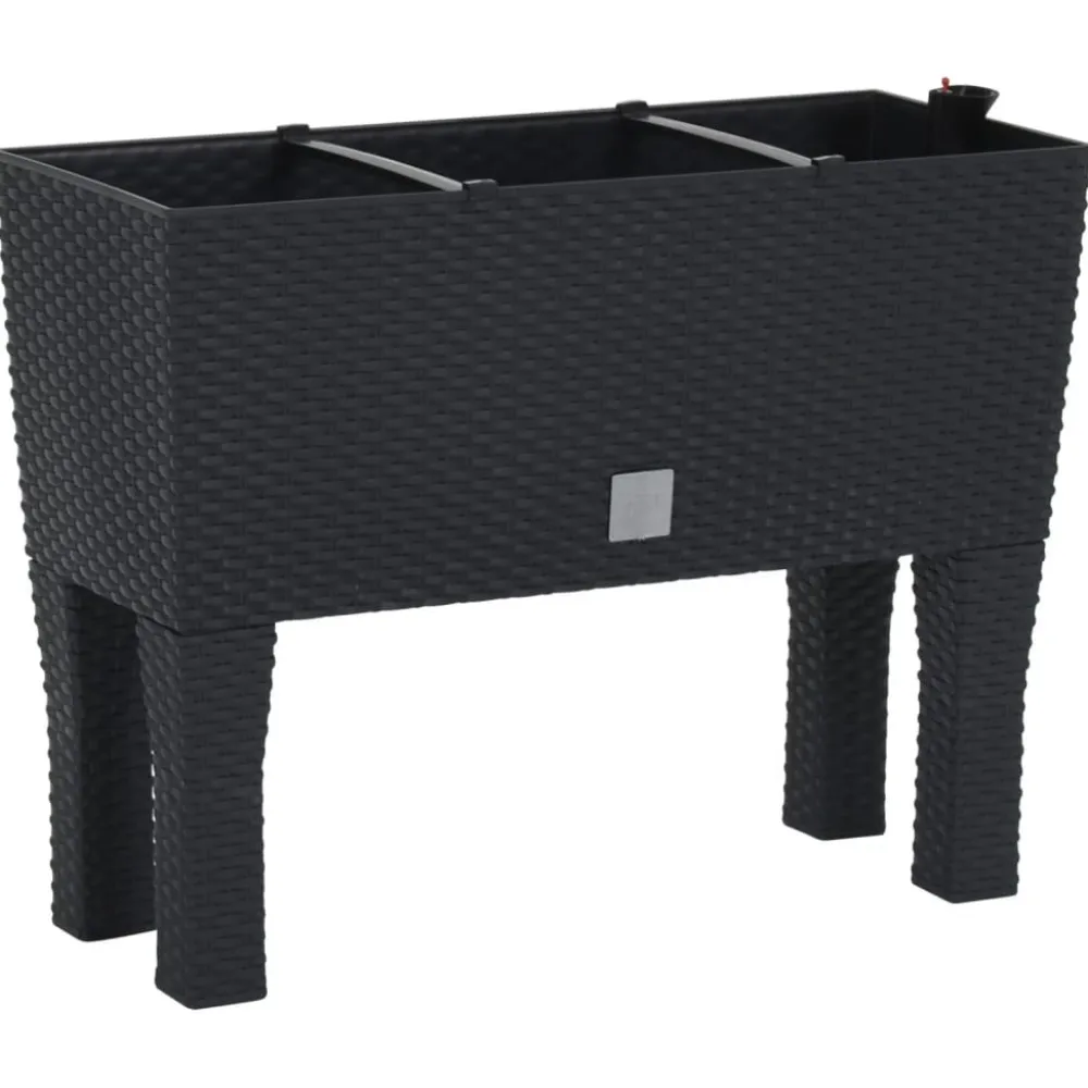 Best FinePRICE Korotettu puutarhakukkalaatikko antras. 60x25x46 cm PP rottinki