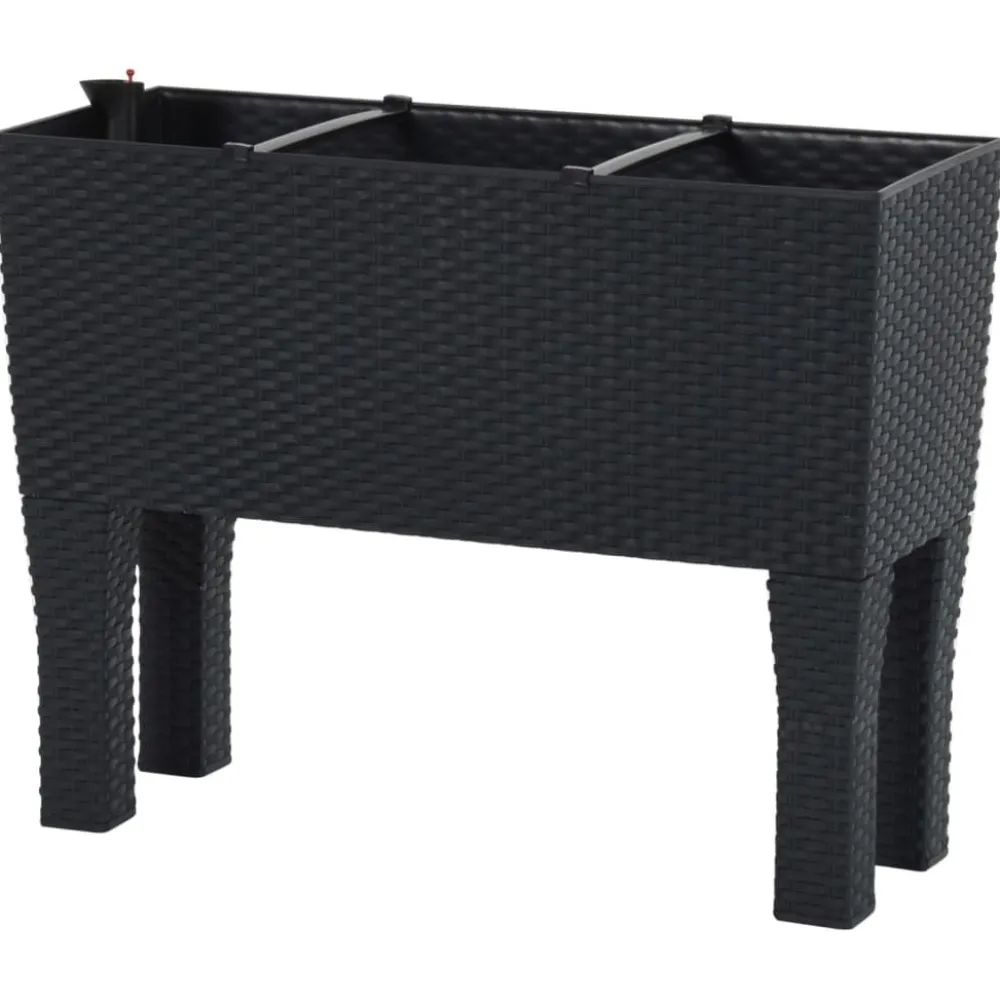 Best FinePRICE Korotettu puutarhakukkalaatikko antras. 60x25x46 cm PP rottinki