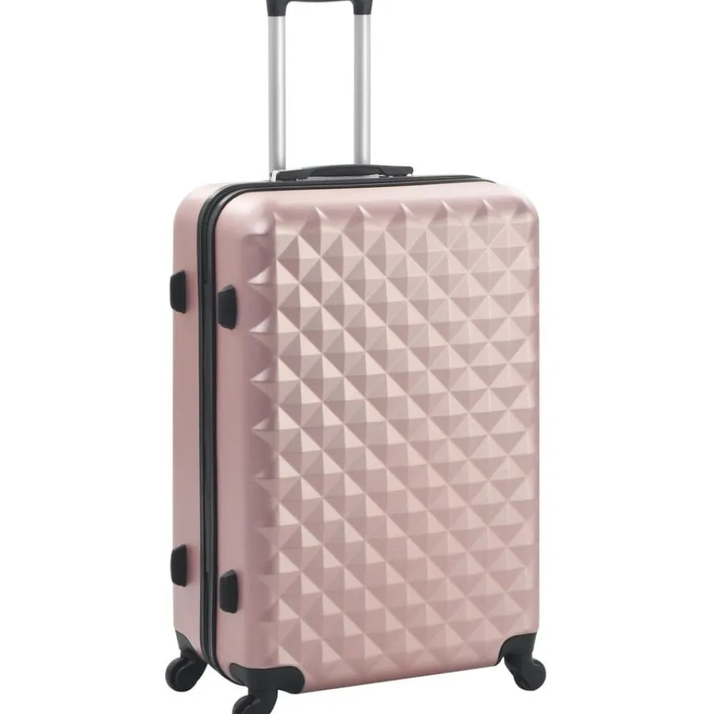 Discount FinePRICE Kovapintainen matkalaukkusetti 3 kpl ruusu kulta ABS