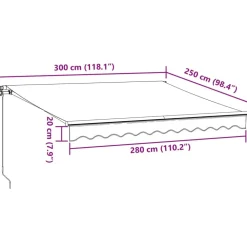 Clearance FinePRICE Käsin kelattava markiisi ruskea 300x250 cm (15633)