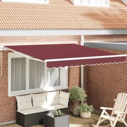 Discount FinePRICE Käsin kelattava markiisi viininpunainen 300x250 cm (15228)