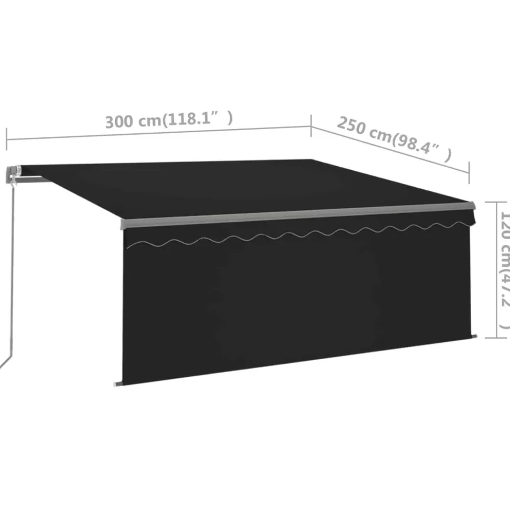 Sale FinePRICE Käsin sisäänkelattava markiisi verhot/LED 3,5x2,5 m kerma