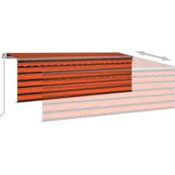 Sale FinePRICE Käsin sisäänkelattava markiisi verhot/LED 3,5x2,5 m kerma