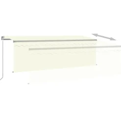Sale FinePRICE Käsin sisäänkelattava markiisi verhot/LED 3,5x2,5 m kerma