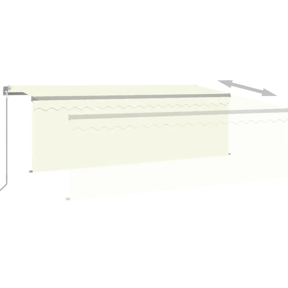 Sale FinePRICE Käsin sisäänkelattava markiisi verhot/LED 3,5x2,5 m kerma