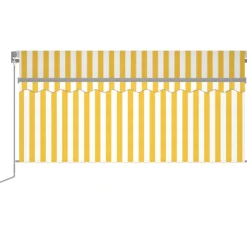 Sale FinePRICE Käsin sisäänkelattava markiisi verhot/LED 3,5x2,5 m kerma