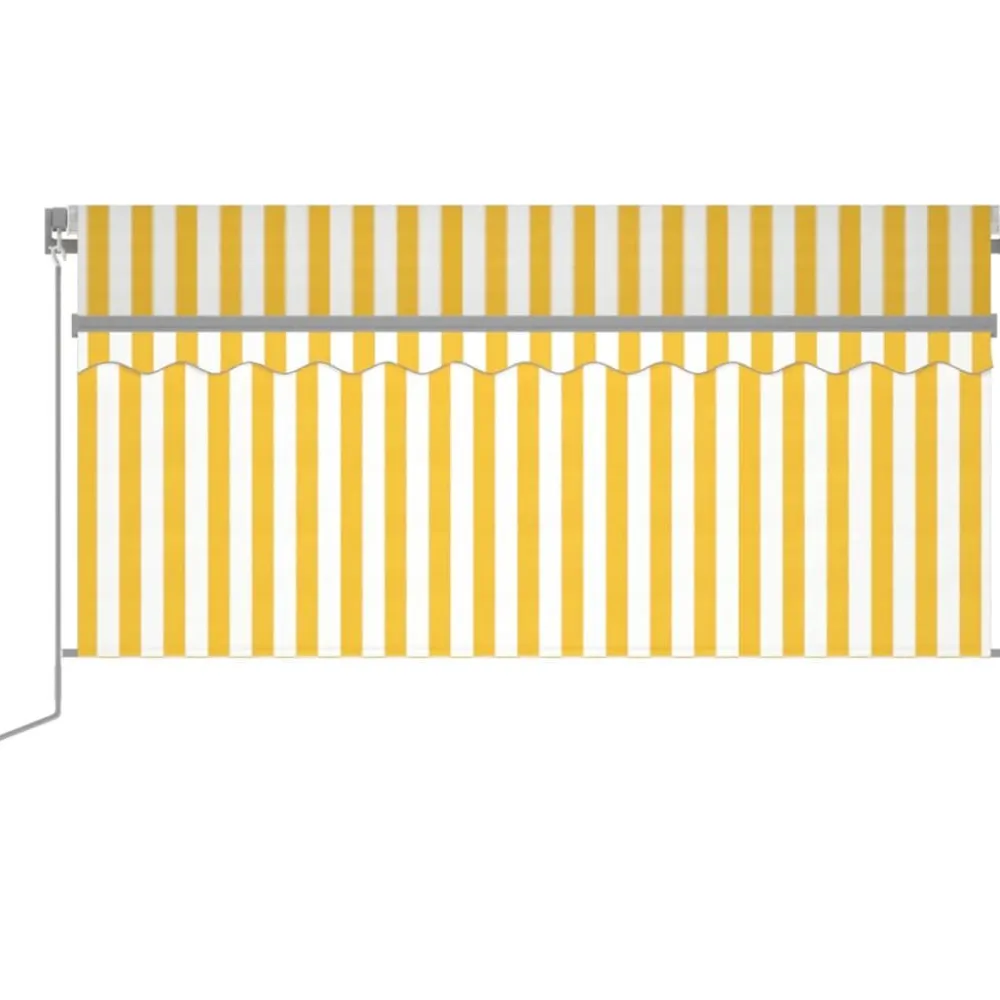 Sale FinePRICE Käsin sisäänkelattava markiisi verhot/LED 3,5x2,5 m kerma