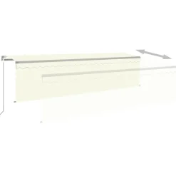 Sale FinePRICE Käsin sisäänkelattava markiisi verhot/LED 3,5x2,5 m kerma